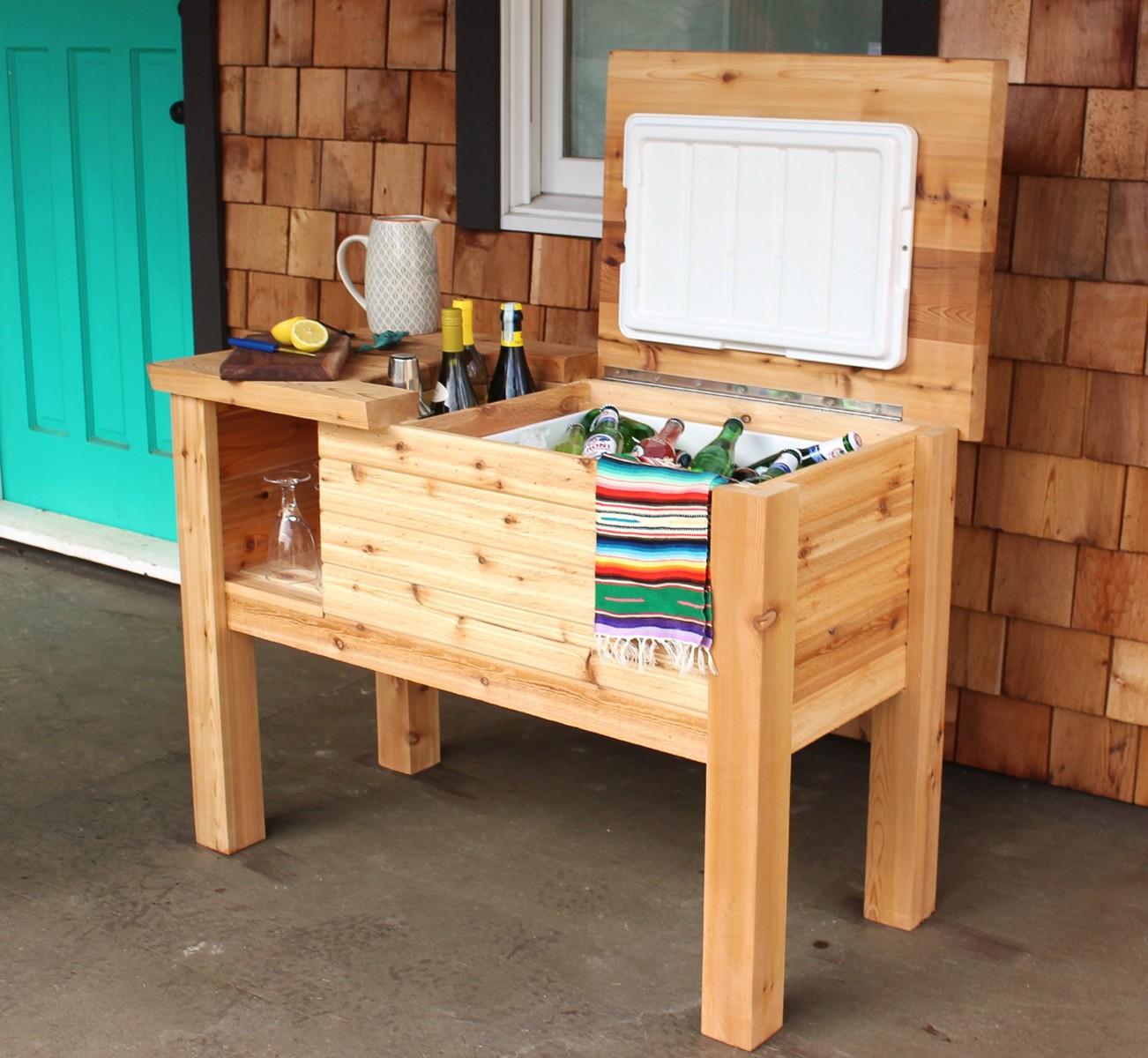 diy cooler made of cedar